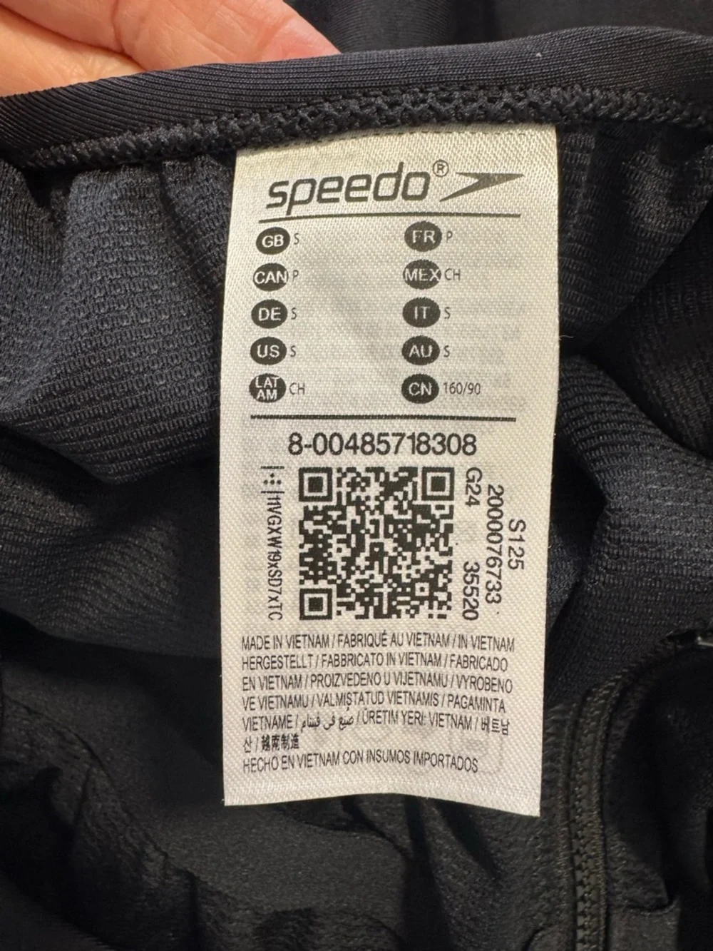 NWT SPEEDO RAPTURE GLOW Printed Long Sleeve Zip Swimsuit Blue SZ S - Picture 6 of 6